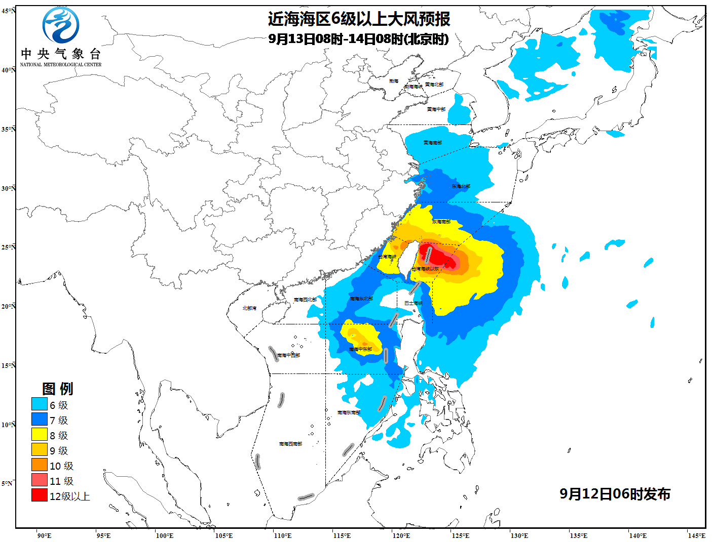 09月12日:海平面海洋天气预报